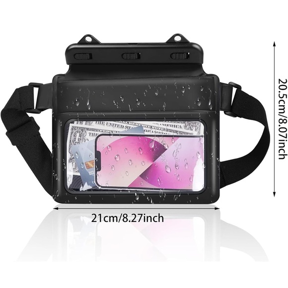 Waterproof Pouch with Waist Strap for Phone Passport Purse, Floating Dry Bags. - Picture 1 of 7